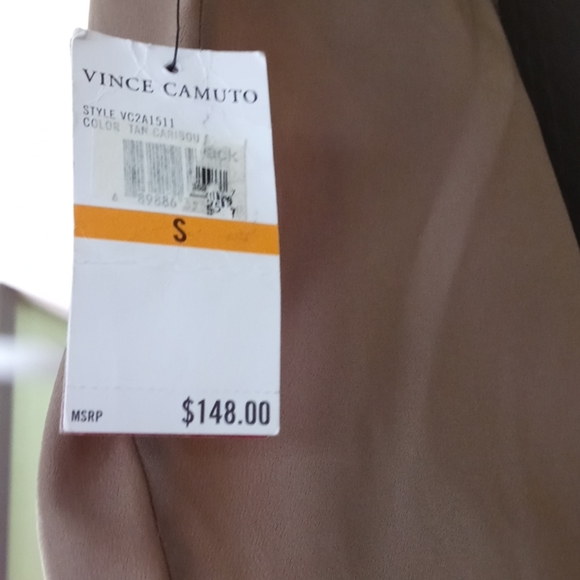 Vince Camuto Tan Knit Woven Mini Dress NWT Size S - Picture 4 of 7